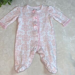 Little Me Pink Footie 3M Bows Tulle EUC